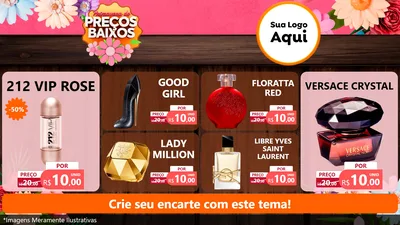 Modelo de TV para TV Horizontal com o tema Primavera de Preços Baixos para Perfumes
