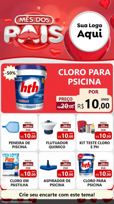Modelo de Rede Social para Stories com o tema Mês dos Pais para Produtos para Piscina