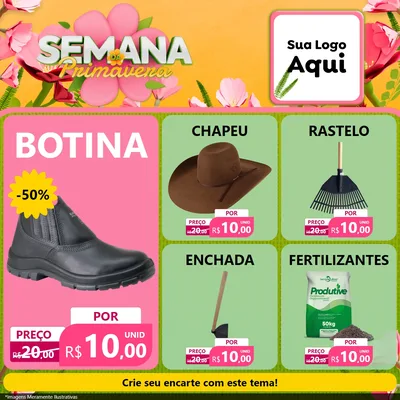 Modelo de Rede Social para Feed Facebook com o tema Semana da Primavera para Agropecuária