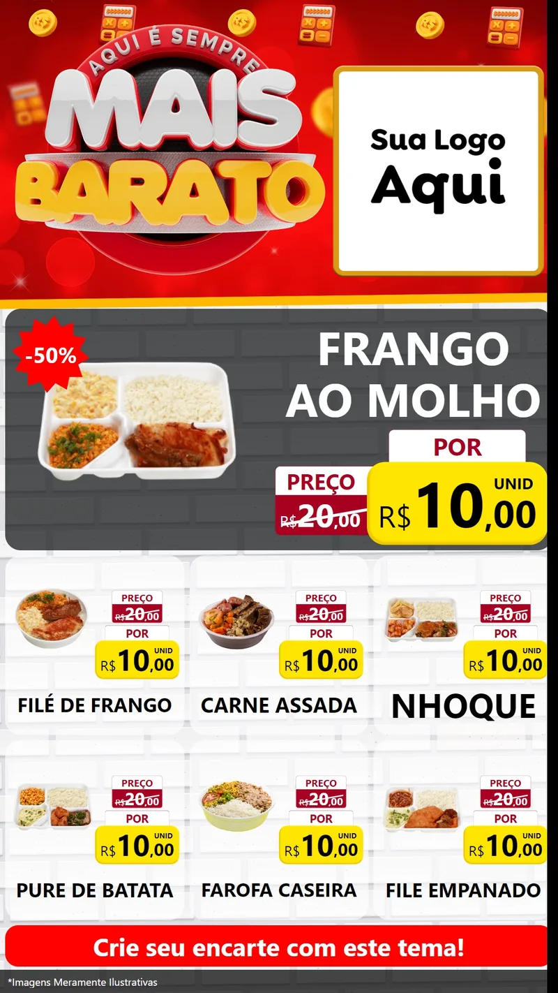 Modelo de Rede Social para Stories com o tema Mais Barato para Restaurante
