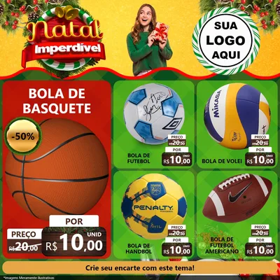 Modelo de Rede Social para Feed Facebook com o tema Natal Imperdível para Artigos Esportivos