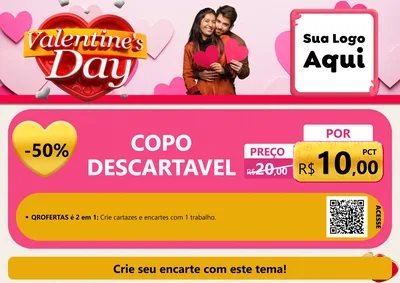 Modelo de Cartaz para Cartaz A4 Horizontal com o tema Valentine's Day para Embalagens