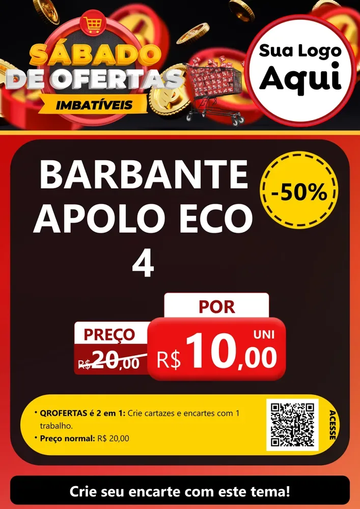 Modelo de Cartaz para Cartaz A4 Vertical com o tema Sábado de Ofertas Imbatíveis para Armarinho e Aviamentos