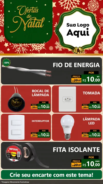 Modelo de TV para TV Vertical com o tema Natal de Ofertas para Materiais Elétricos