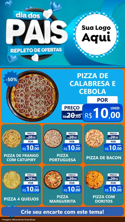 Modelo de Rede Social para Stories com o tema Dia Dos Pais Repleto de Ofertas para Pizzaria