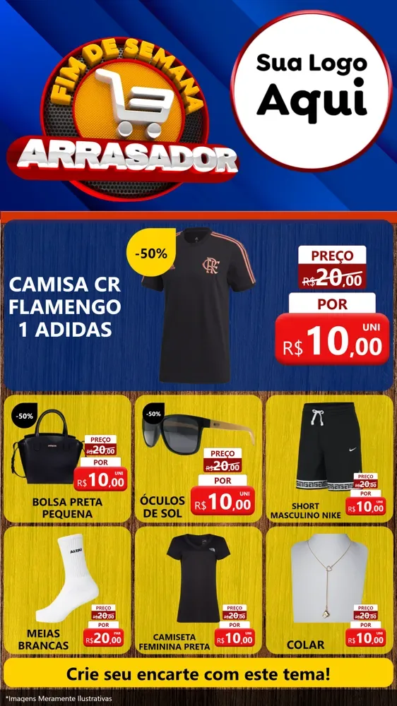 Modelo de Rede Social para Stories com o tema Fim De Semana Arrasador para Roupas e acessórios