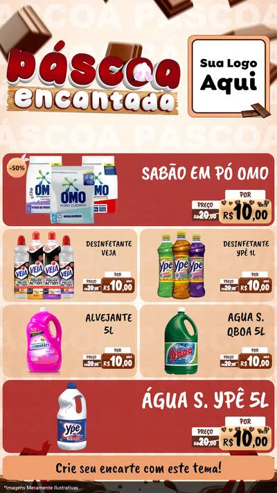 Modelo de TV para TV Vertical com o tema Páscoa Encantada para Produtos de Limpeza