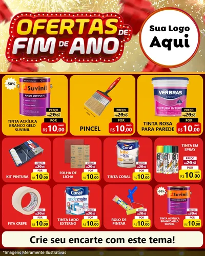 Modelo de Rede Social para Feed Instagram com o tema Ofertas de Fim de Ano para Tintas e Ferramentas