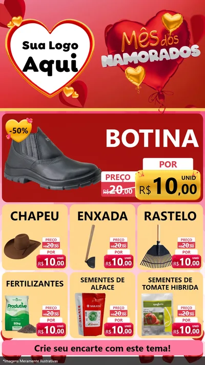 Modelo de Rede Social para Stories com o tema Mês dos Namorados para Agropecuária