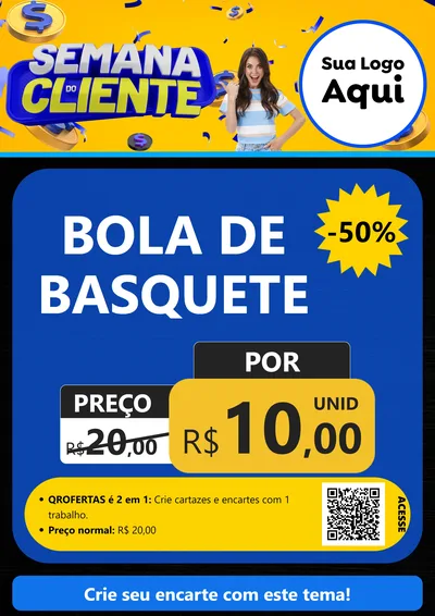 Modelo de Cartaz para Cartaz A4 Vertical com o tema Semana do Cliente para Artigos Esportivos