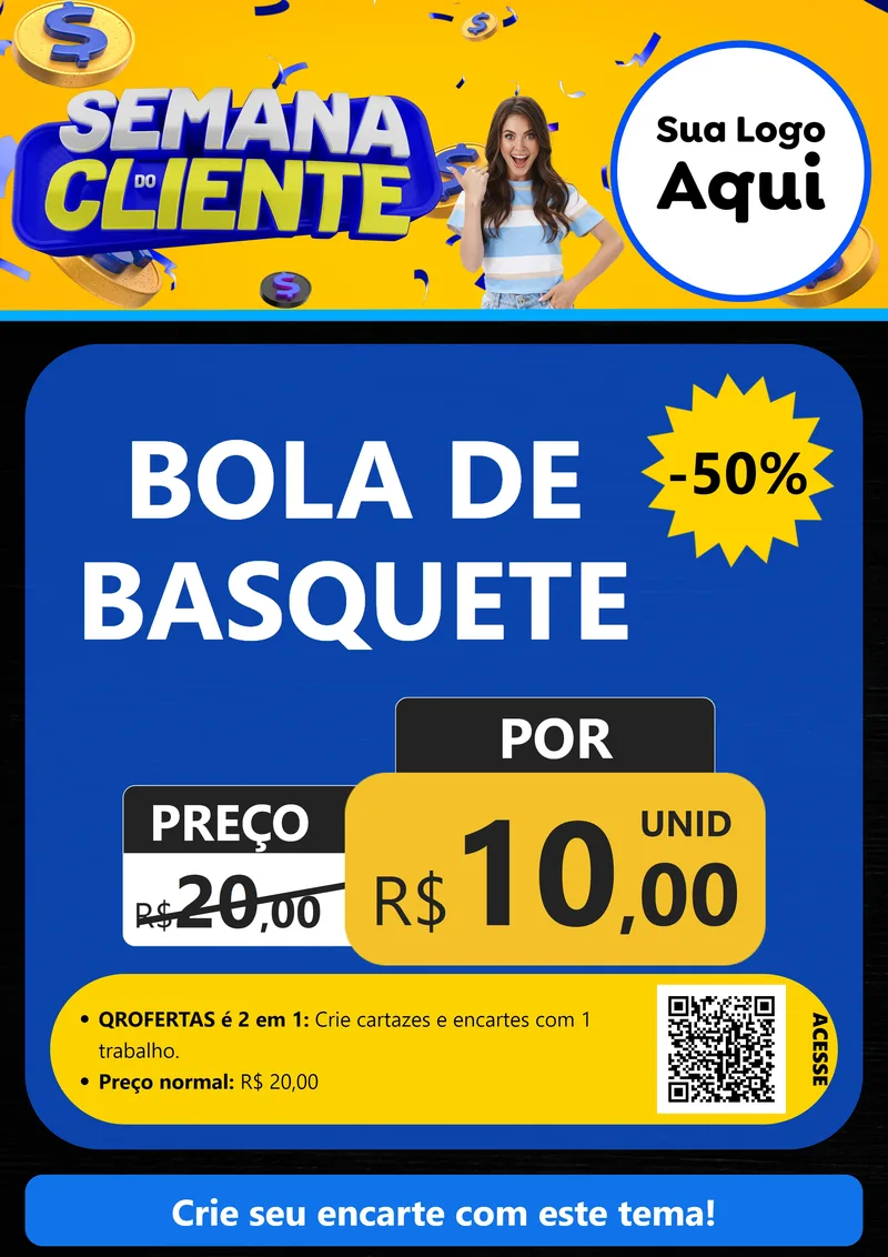 Modelo de Cartaz para Cartaz A4 Vertical com o tema Semana do Cliente para Artigos Esportivos