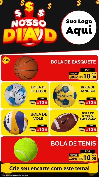 Modelo de TV para TV Vertical com o tema Nosso Dia D para Artigos Esportivos