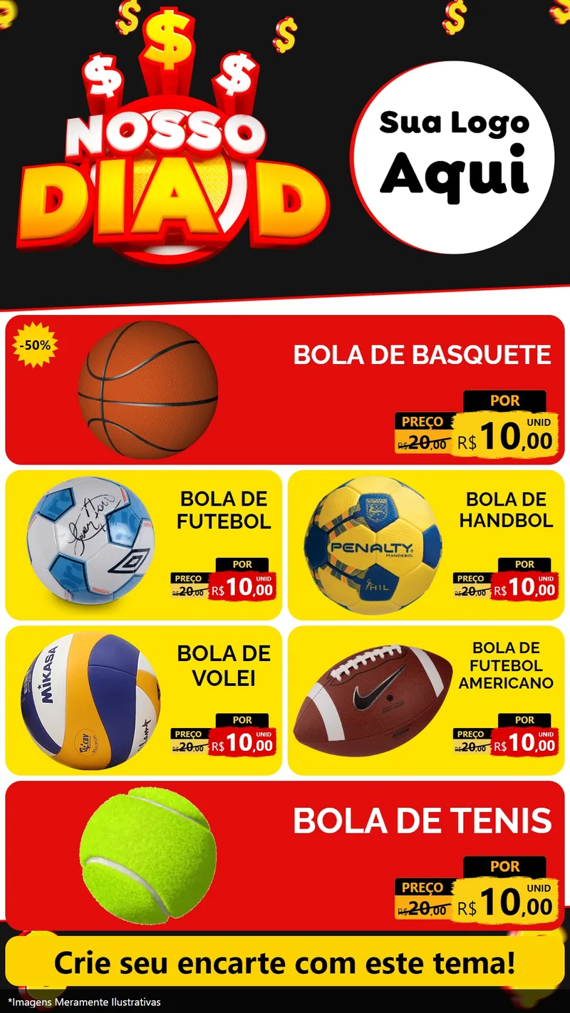 Modelo de TV para TV Vertical com o tema Nosso Dia D para Artigos Esportivos