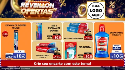 Modelo de TV para TV Horizontal com o tema Réveillon de Ofertas para Higiene Pessoal