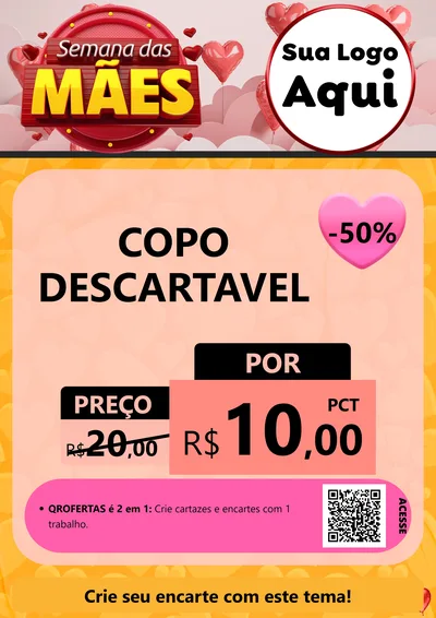 Modelo de Cartaz para Cartaz A4 Vertical com o tema Semana das Mães para Embalagens