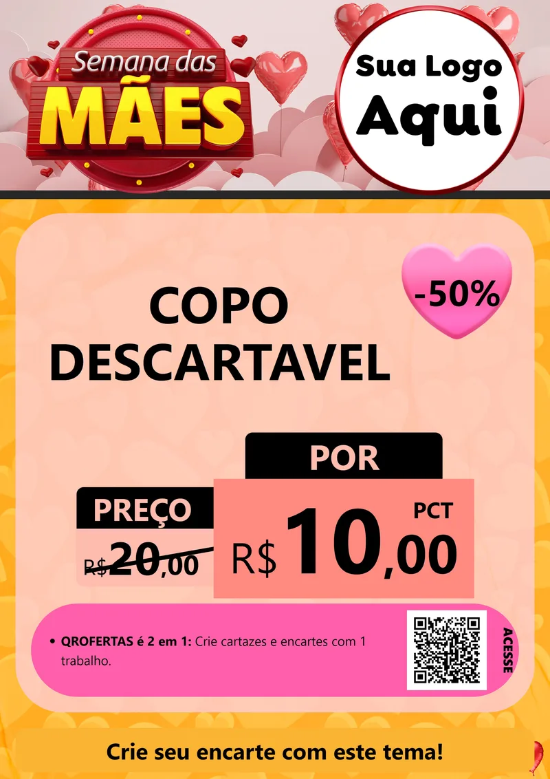 Modelo de Cartaz para Cartaz A4 Vertical com o tema Semana das Mães para Embalagens