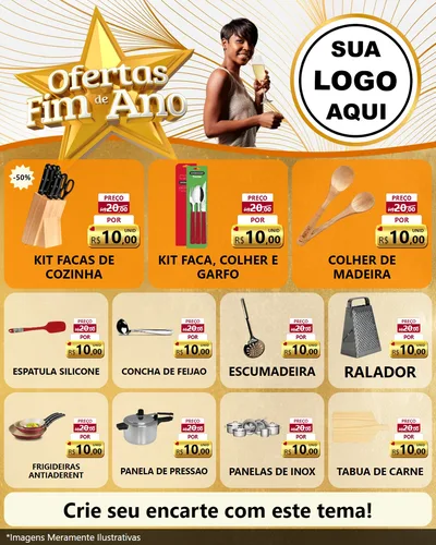 Modelo de Rede Social para Feed Instagram com o tema Ofertas Fim de Ano para Utilidades Domésticas