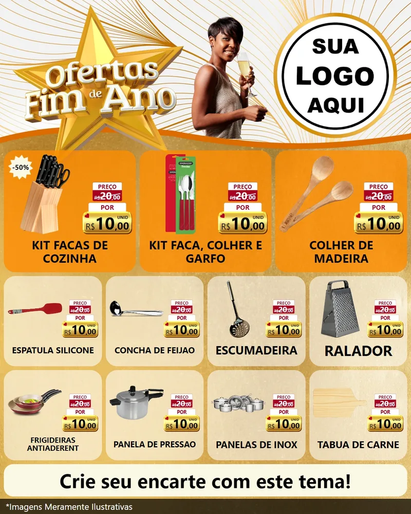 Modelo de Rede Social para Feed Instagram com o tema Ofertas Fim de Ano para Utilidades Domésticas