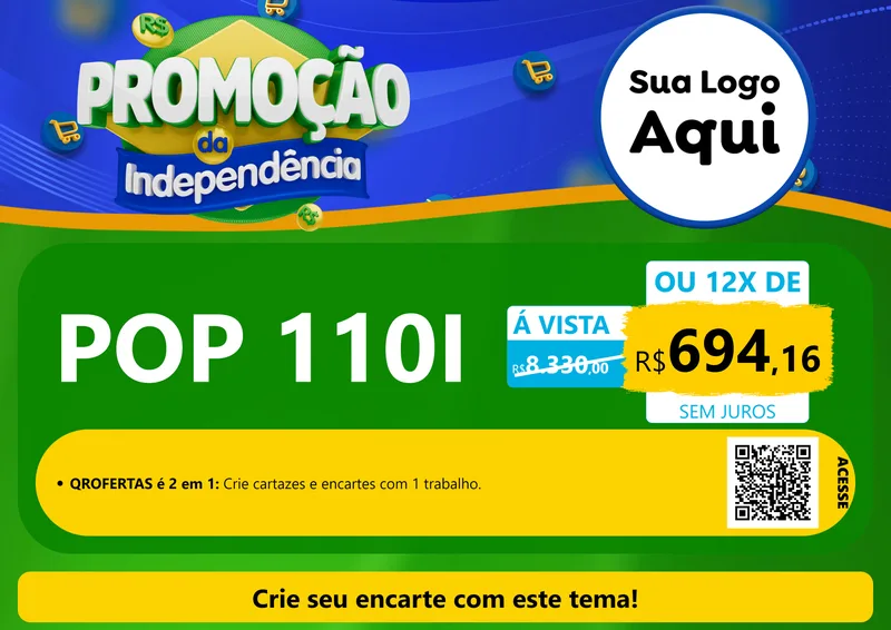 Modelo de Cartaz para Cartaz A4 Horizontal com o tema Promoção da Independência para Concessionaria de Motos