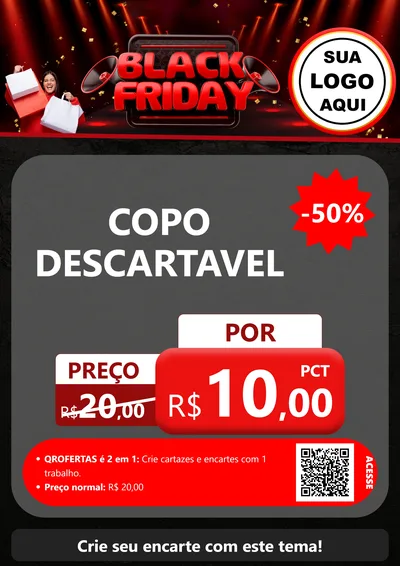 Modelo de Cartaz para Cartaz A4 Vertical com o tema Black Friday para Embalagens