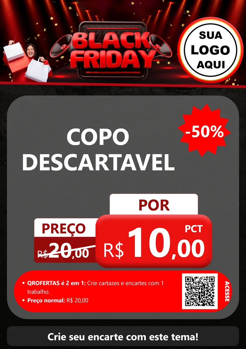 Modelo de Cartaz para Cartaz A4 Vertical com o tema Black Friday para Embalagens