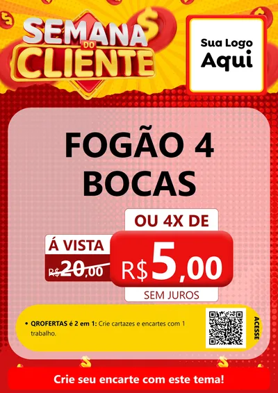 Modelo de Cartaz para Cartaz A4 Vertical com o tema Semana do Cliente para Móveis e Eletro