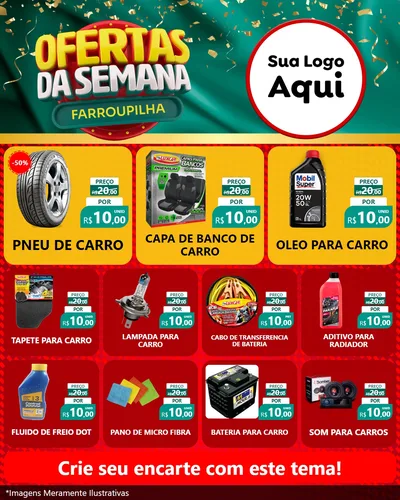Modelo de Rede Social para Feed Instagram com o tema Ofertas da Semana Farroupilha para Auto peças
