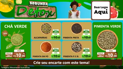 Modelo de TV para TV Horizontal com o tema Segunda Detox para Produtos Naturais