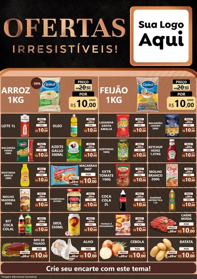 Modelo de Encarte para Encarte A4 Vertical com o tema Ofertas Irresistíveis! para Supermercado