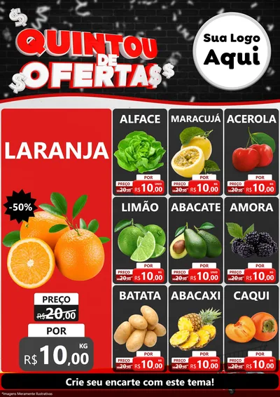 Modelo de Encarte para Encarte A4 Vertical com o tema Quintou de Ofertas para Hortifrúti