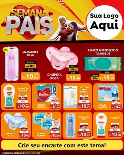 Modelo de Rede Social para Feed Instagram com o tema Semana Dos Pais para Bebês