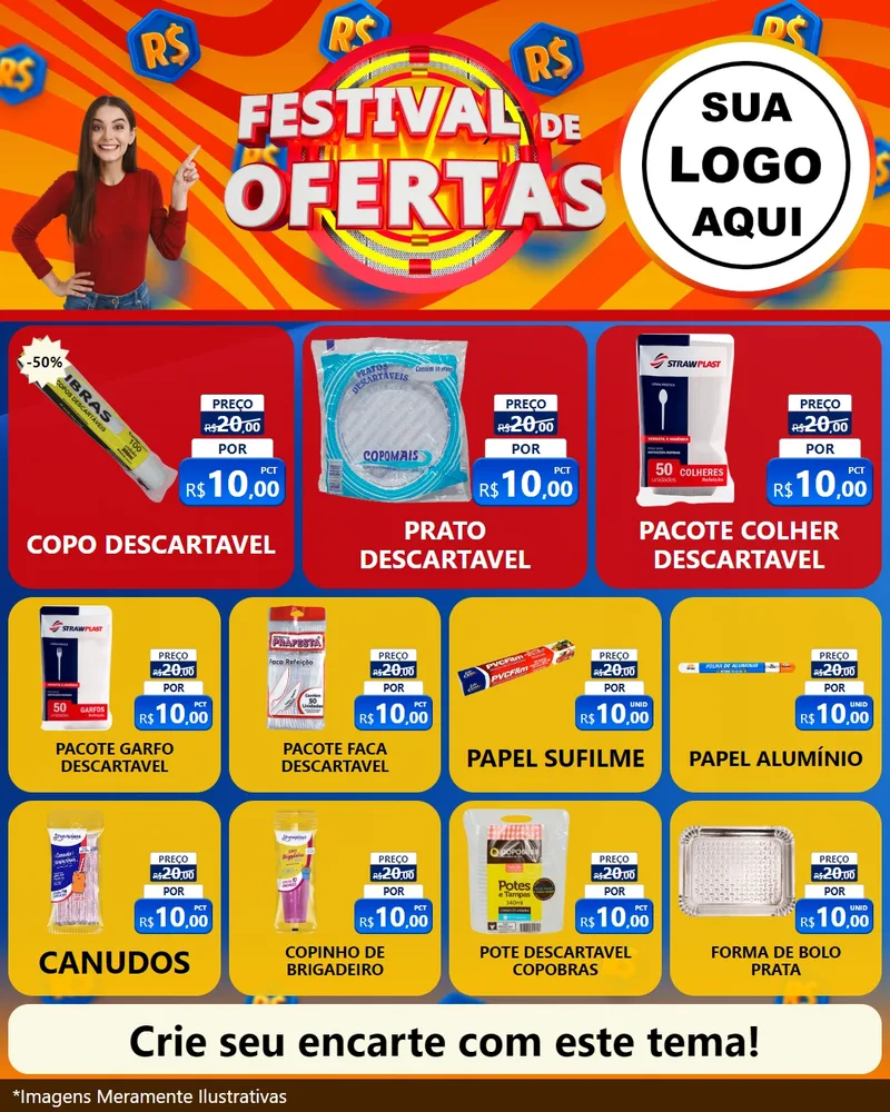 Modelo de Rede Social para Feed Instagram com o tema Festival de Ofertas para Embalagens