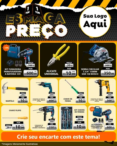 Modelo de Rede Social para Feed Instagram com o tema Esmaga Preço para Maquinas e Ferramentas