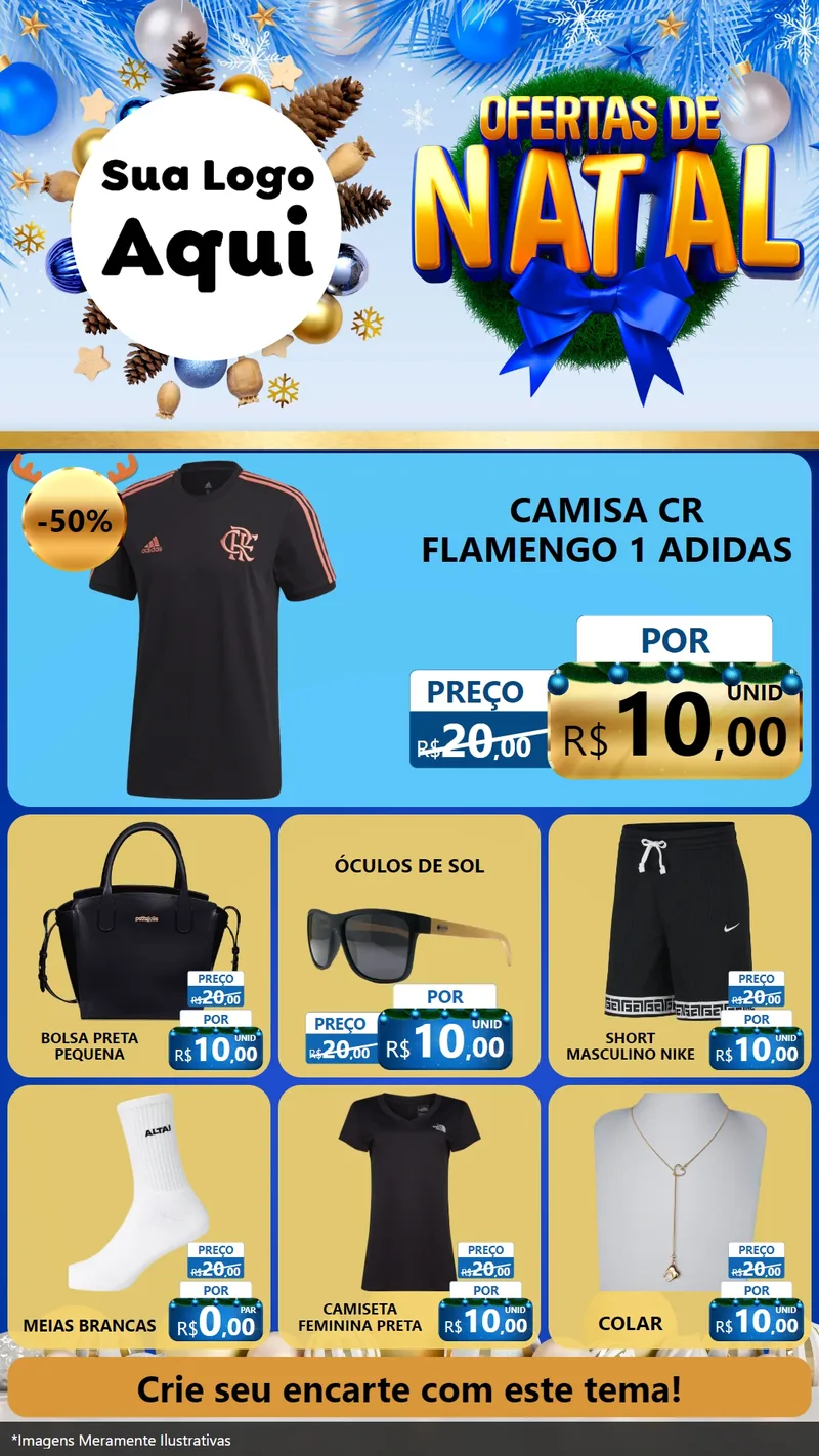 Modelo de Rede Social para Stories com o tema Ofertas de Natal para Roupas e acessórios