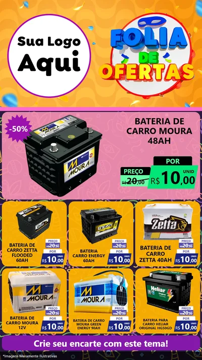 Modelo de Rede Social para Stories com o tema Folia de Ofertas para Baterias Elétricas