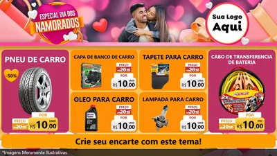 Modelo de TV para TV Horizontal com o tema Especial Dia dos Namorados para Auto peças