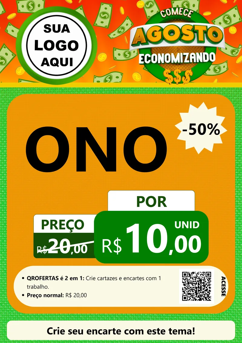Modelo de Cartaz para Cartaz A4 Vertical com o tema Comece Agosto Economizando para Óticas