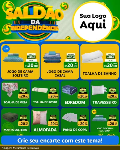 Modelo de Rede Social para Feed Instagram com o tema Saldão da Indepêndencia para Cama, Mesa e Banho