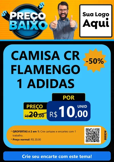Modelo de Cartaz para Cartaz A4 Vertical com o tema Preço Baixo para Roupas e acessórios