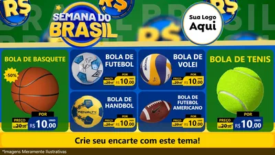 Modelo de TV para TV Horizontal com o tema Semana Do Brasil para Artigos Esportivos
