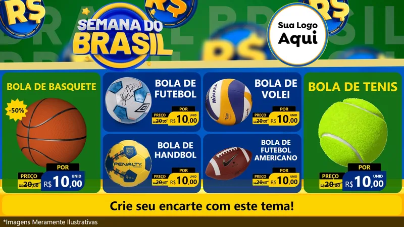Modelo de TV para TV Horizontal com o tema Semana Do Brasil para Artigos Esportivos