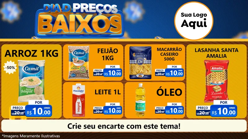 Modelo de TV para TV Horizontal com o tema Dia D Preço Baixo para Supermercado