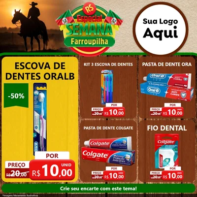 Modelo de Rede Social para Feed Facebook com o tema Especial Semana Farroupilha para Higiene Pessoal
