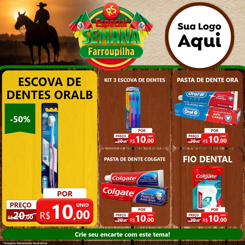 Modelo de Rede Social para Feed Facebook com o tema Especial Semana Farroupilha para Higiene Pessoal