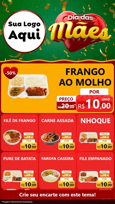 Modelo de Rede Social para Stories com o tema Dia das Mães para Restaurante