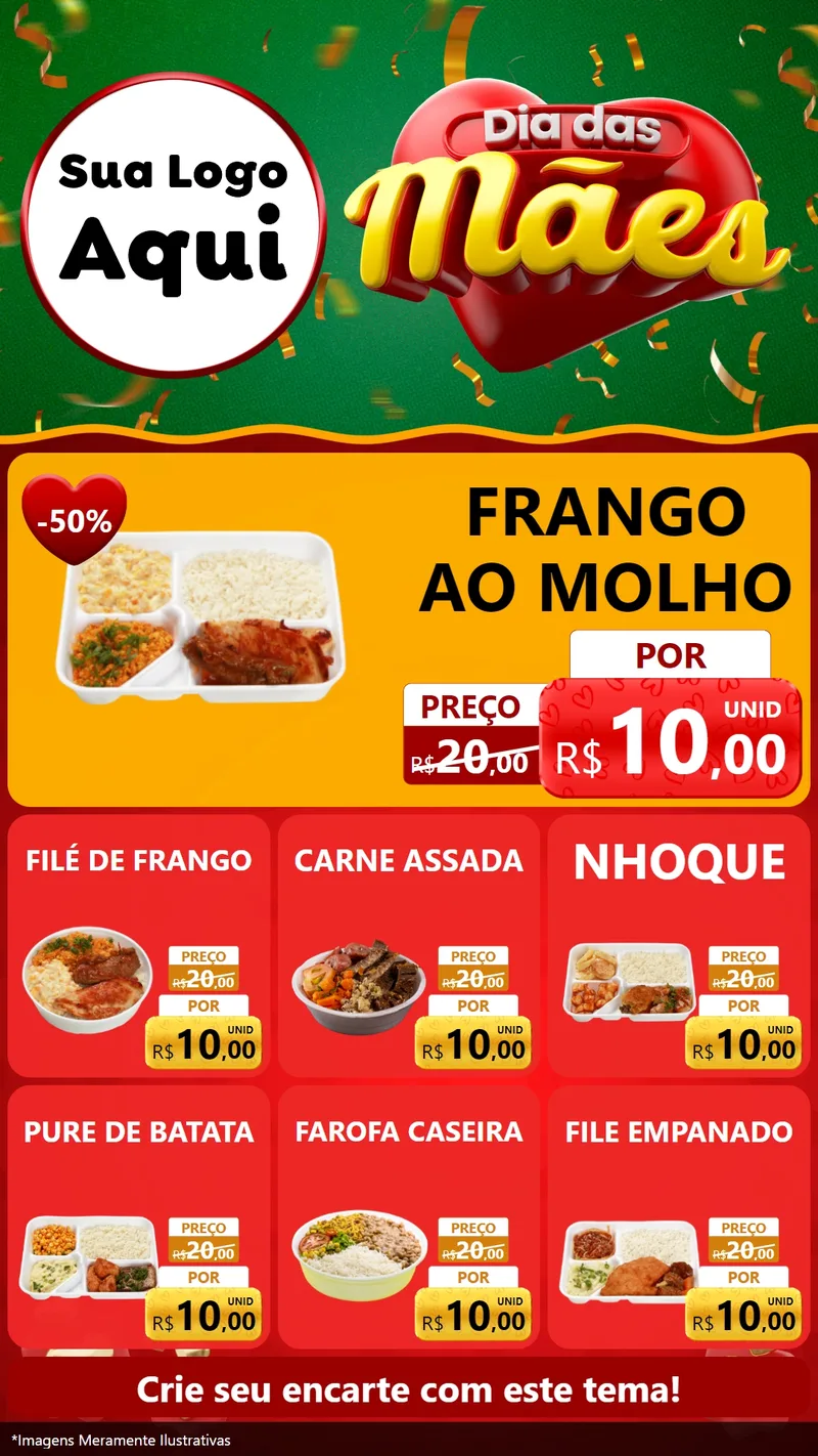 Modelo de Rede Social para Stories com o tema Dia das Mães para Restaurante