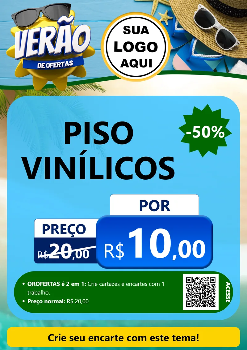 Modelo de Cartaz para Cartaz A4 Vertical com o tema Verão de Ofertas para Material para Construção
