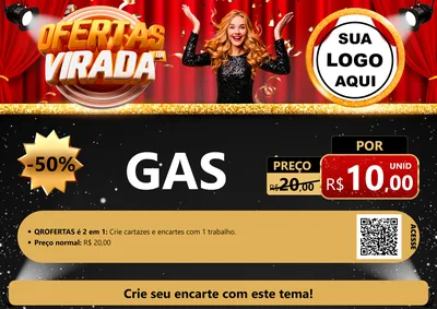 Modelo de Cartaz para Cartaz A4 Horizontal com o tema Ofertas da Virada para Água e gás