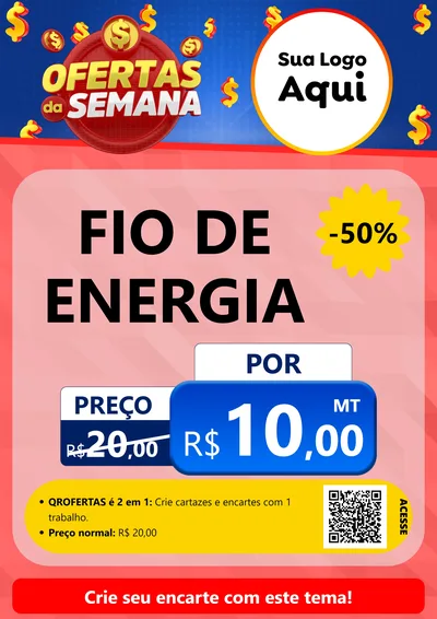 Modelo de Cartaz para Cartaz A4 Vertical com o tema Ofertas Da Semana para Materiais Elétricos