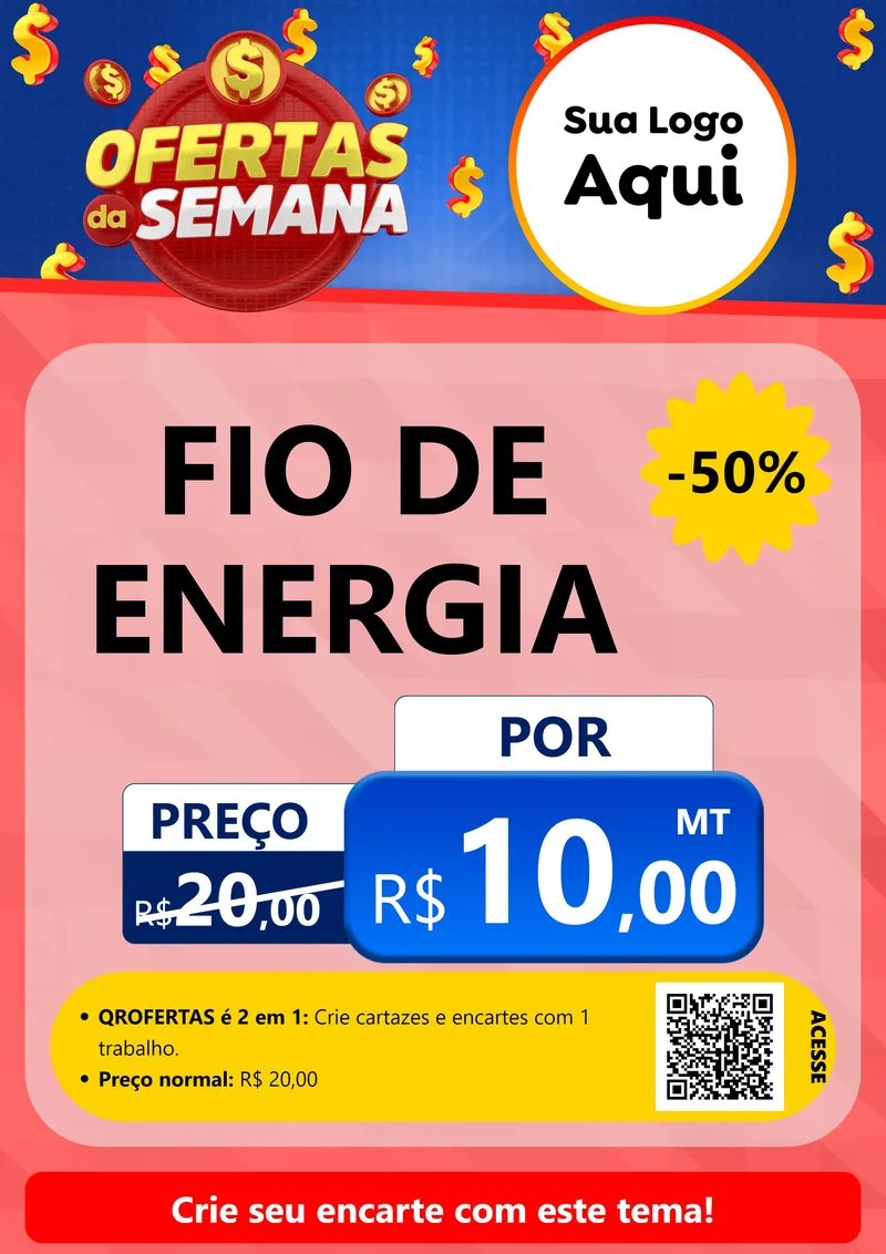 Modelo de Cartaz para Cartaz A4 Vertical com o tema Ofertas Da Semana para Materiais Elétricos